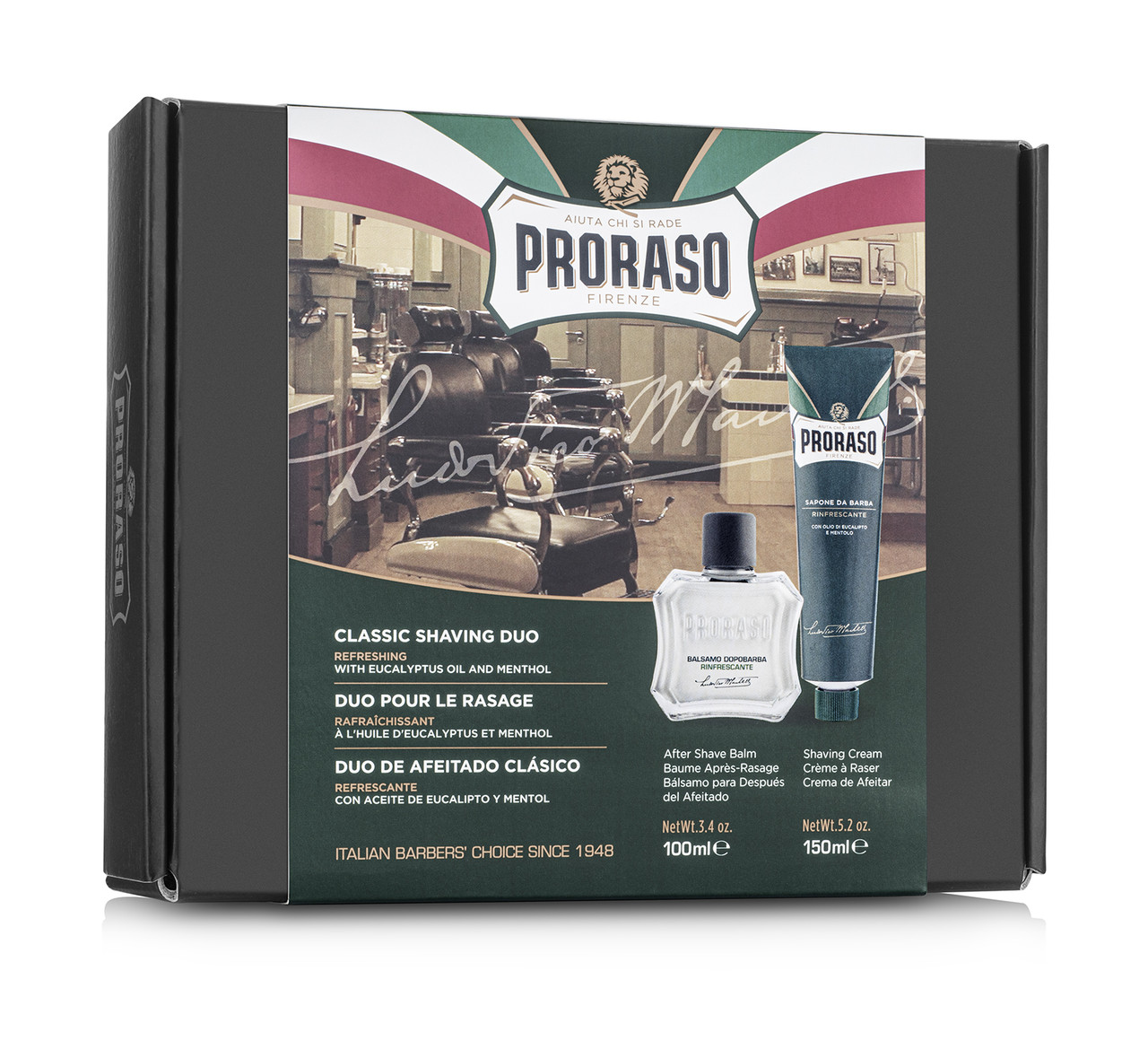 Набір для гоління подарунковий Proraso Classic Shaving Duo Green Line Cream and Balm, фото 1