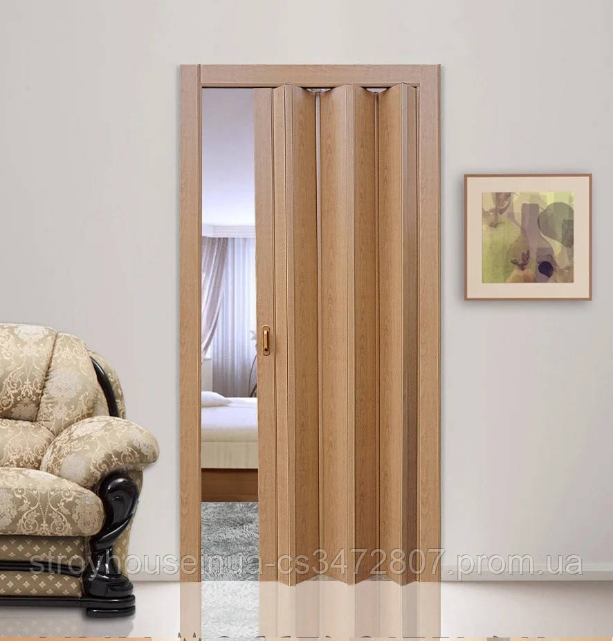 Двери гармошка Vinci Decor Мускатный орех межкомнатные глухие - фото 1 - id-p1511014189