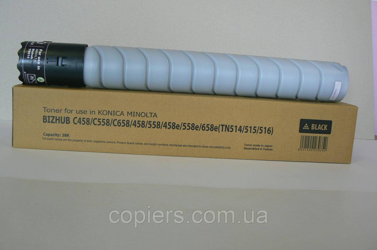 Тонер картридж TN514 TN515 TN516 TN325 TN326 Black Bizhub C458/C558/C658, tomoegawa, Japan