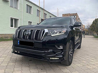 Спідниця переднього бампера TRD Toyota Land Cruiser Prado 150 2017+ колір чорний