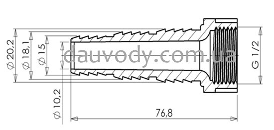 Штуцер пластиковый 1/2"х15-18-20 мм резьба внутренняя универсальный - фото 4 - id-p138701127