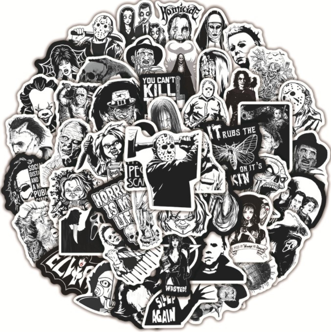 Набір вінілових наклейок стикерів Стикерпак Фредді Крюгер стикербомбінг на авто ноутбук стіну 50 шт.