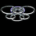 Хромована LED люстра 250 Вт з кришталевим обрамленням і підсвічуванням основи VL-L92182/3+3 RGB, фото 4