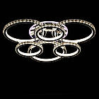 Хромована LED люстра 250 Вт з кришталевим обрамленням і підсвічуванням основи VL-L92182/3+3 RGB, фото 3