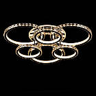 Хромована LED люстра 250 Вт з кришталевим обрамленням і підсвічуванням основи VL-L92182/3+3 RGB, фото 2