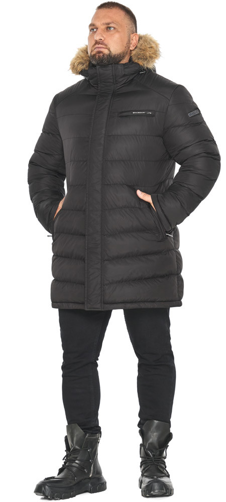Чорна куртка чоловіча з вітрозахисним клапаном модель 49718 52 (XL)