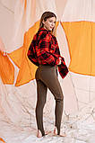 Штани легінси для вагітних зі штрипками з високим трикотажним животиком хакі, 5366141-4-Х, фото 4