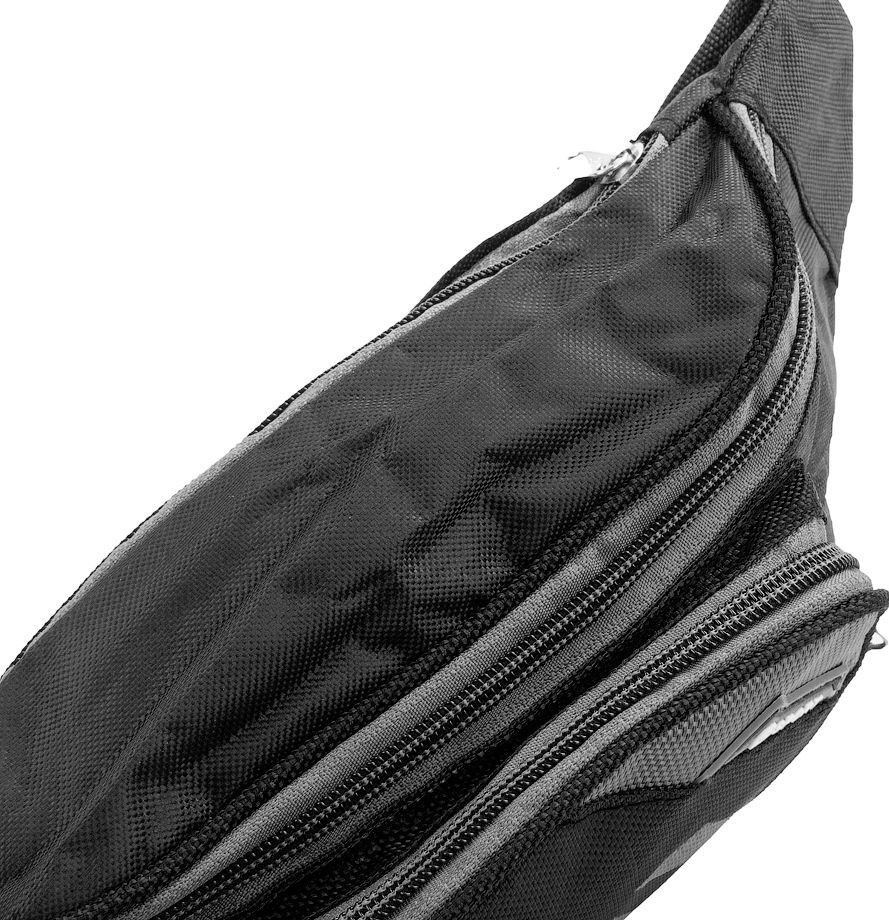 Мужская поясная сумка Valiria Fashion черный с серым - фото 5 - id-p1511104488