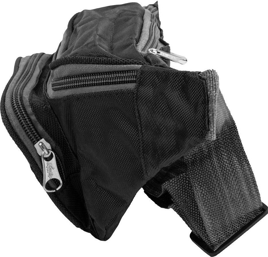 Мужская поясная сумка Valiria Fashion черный с серым - фото 8 - id-p1511104488
