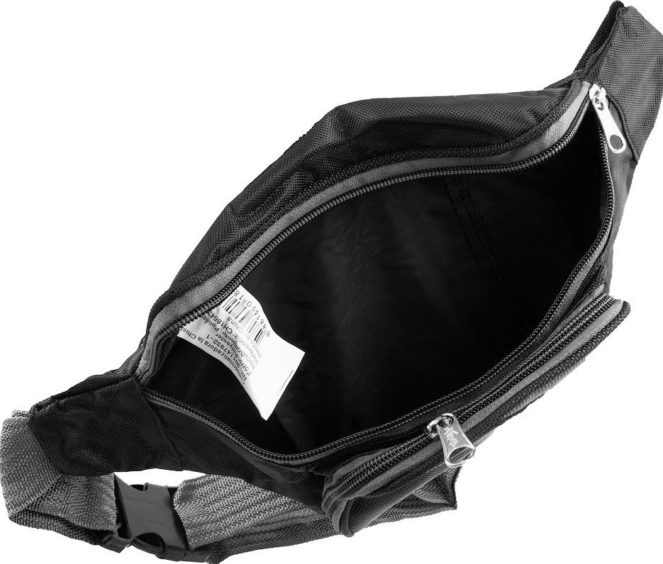 Мужская поясная сумка Valiria Fashion черный с серым - фото 9 - id-p1511104488