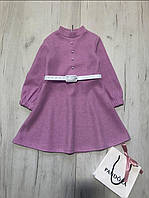 Тёплое нарядное платье для девочки 4-5 лет (рост 104-110 см)