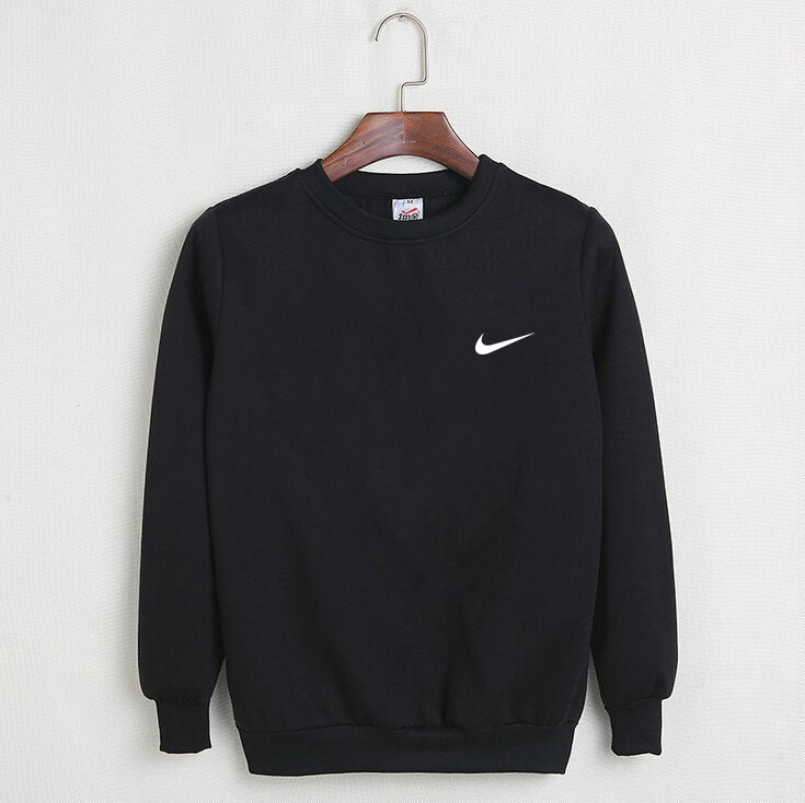 Світшот чоловічий Nike зимовий із начосом чорний кофта чоловіча толстовка найк тринитка на флісі