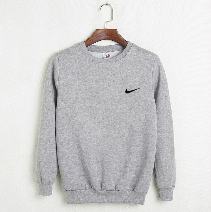 Світшот чоловічий Nike зимовий з начосом сірий кофта чоловіча толстовка найк трехнитка на флісі