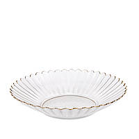 Святкове скляне блюдо "Лазурит" 19,5х9,5 см (прозоре фактурне скло)