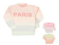 Свитер вязаный под горло для девочки, с надписью Paris, My Style (размер 1-2лет.)