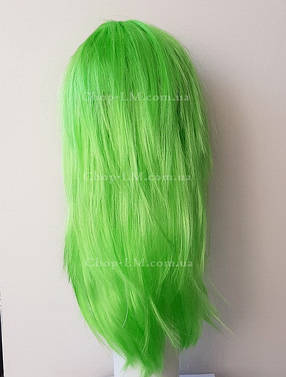 Прямий салатовий перуку штучний (55 см), фото 3
