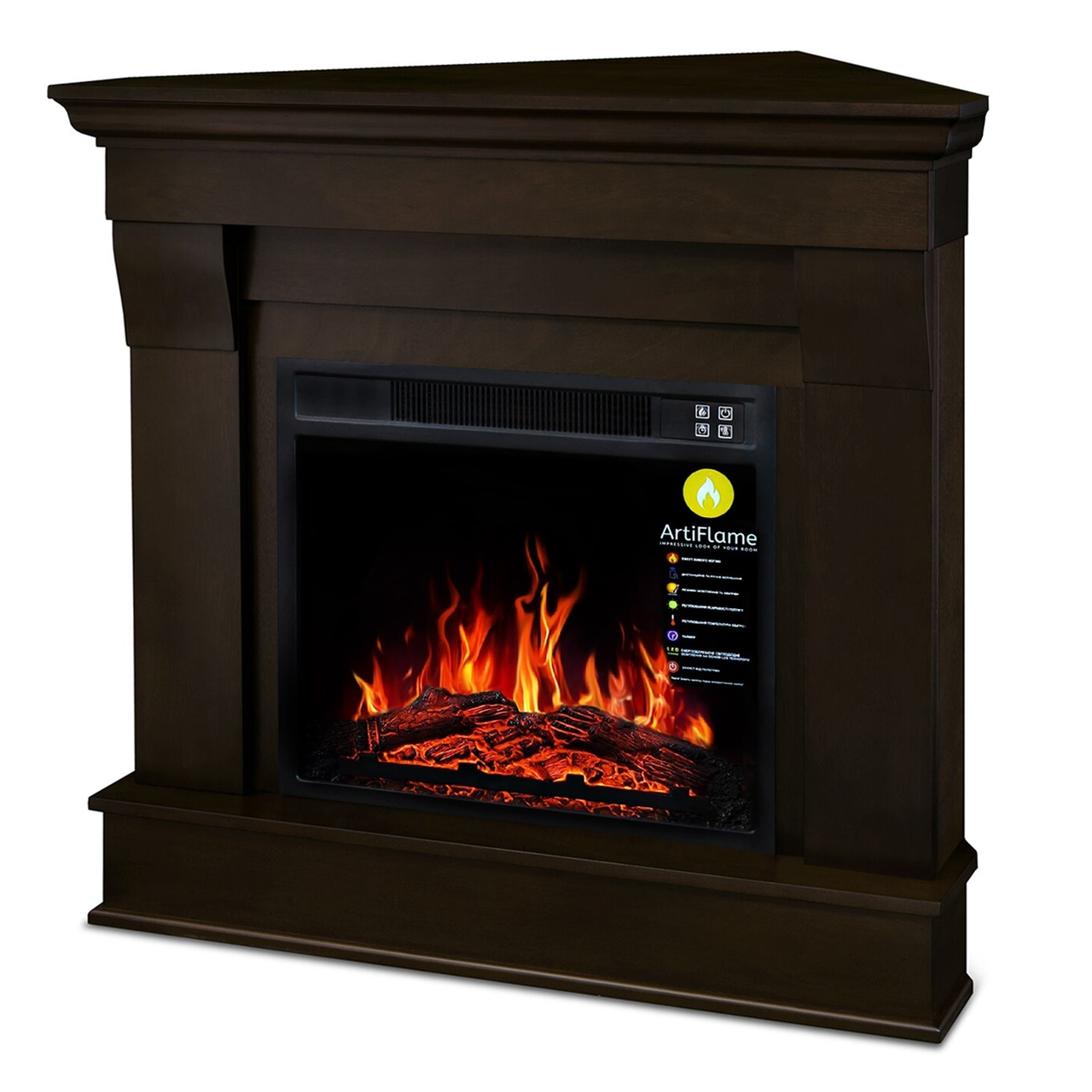 Камінокомплект кутовий ArtiFlame ALBION CORNER AF23S ВЕНГЕ (зі звуком), фото 1