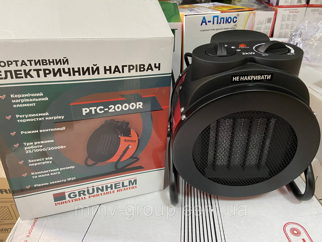 Електрична теплова гармата Grunhelm РТС-2000R, фото 1