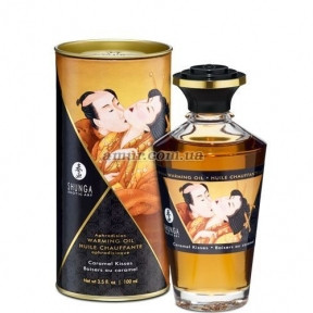 Розігрівальна олія Shunga Aphrodisiac Warming Oil — Caramel Kisses, 100 мл