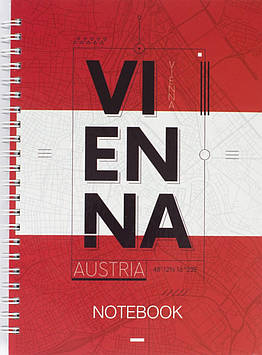 Блокнот пруж. A5 96арк. карт. "Vienna" №8032-07/Axent/(5)(50)