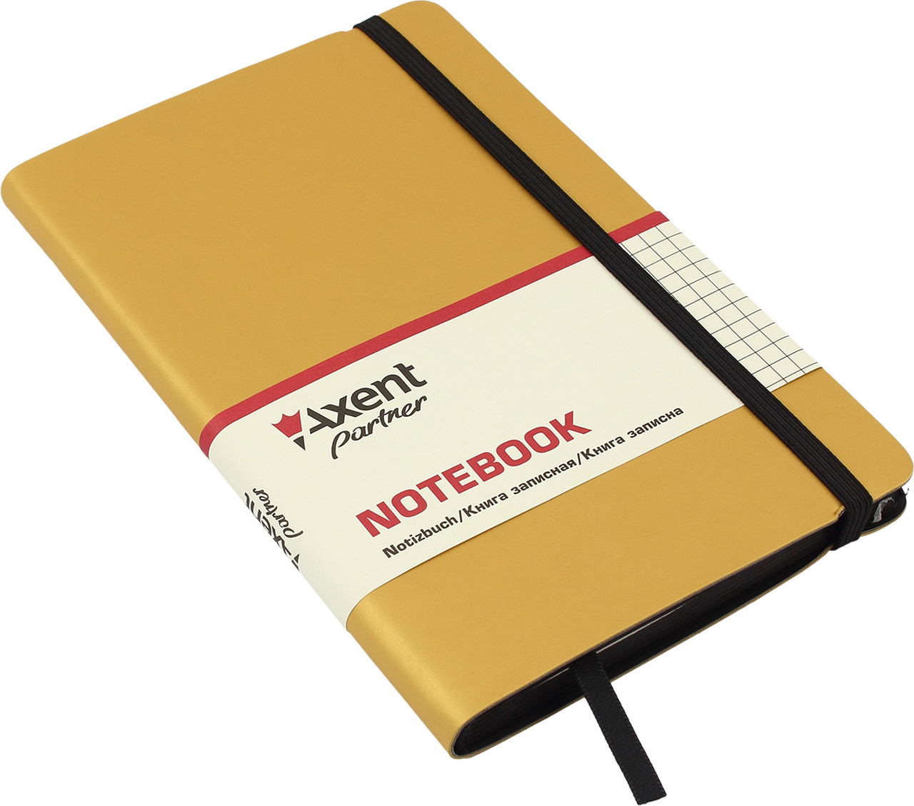 Блокнот B6 96арк. кліт. карт. "Partner Soft" золотий №8206-35/Axent/(18), фото 1