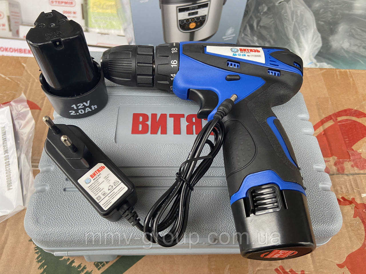 Акумуляторний шурупокрут Вітязь ДА-12-2Л, фото 1