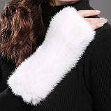 Норкові рукавиці, рукавиці норкові 20см. Хутряні рукавички з хутра норки cross mink, фото 3