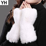 Норкові рукавиці, рукавиці норкові 20см. Хутряні рукавички з хутра норки cross mink, фото 2