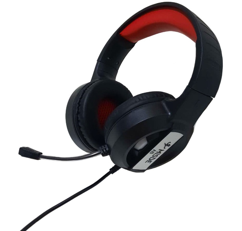 Навушники геймерські Misde A8 LED 7939, чорно-червоні., фото 1