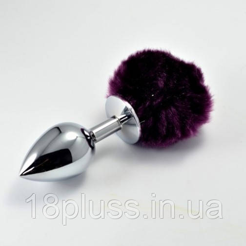 Металева анальна пробка з помпоном Heavy Metal Anal Pompoon Metal Plug L Purple, фото 1