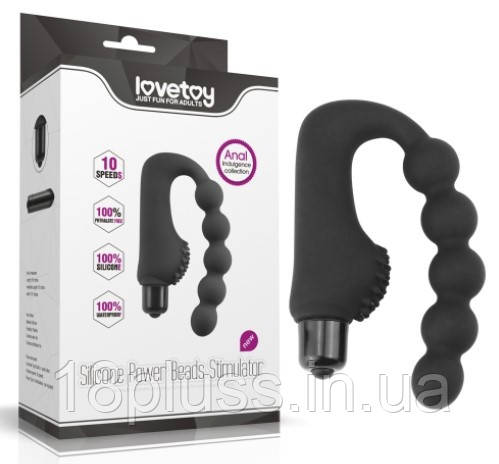 Анальний ланцюжок з вібрацією Anal Indulgence Collection Silicone Power Beads Stimulator, фото 1