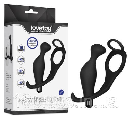 Анальна вибропробка з кільцем Anal Indulgence Collection Ass-Rasca Prostate Vibrating Plug Combo, фото 1