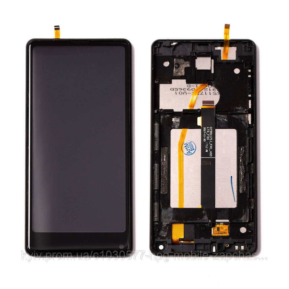 Дисплей для Bluboo D5 Pro, модуль у зборі (екран і сенсор), з рамкою, чорний, оригінал, фото 1