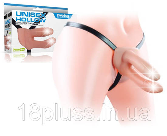 Страпон порожнистий для подвійного проникнення Unisex Hollow Strap On 6", фото 1
