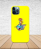 Матовый Чехол iPhone 12 Mini Том и Джерри с принтом