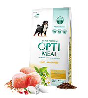 Optimeal оптимил корм для крупных пород с курицей, 12 кг.