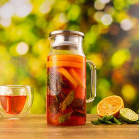 Високий скляний глечик з металевим фільтром Ardesto 1.2л, фото 3