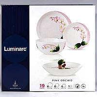 Сервиз столовый Luminarc Pink Orchid, 19 предметів [Q0055]