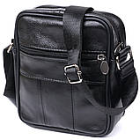 Шкіряна невелика чоловіча сумка Vintage 20370 Чорний, фото 2
