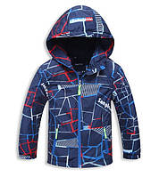 Дитяча куртка для хлопчика на флісі "Спорт" синій 116
