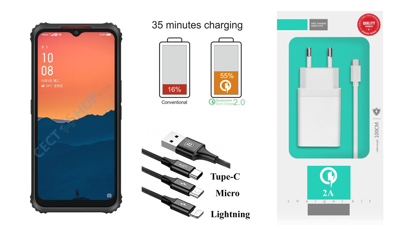 Мережевий зарядний пристрій AGM X5 5G, Fast Charger 2.1A