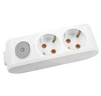 Колодки на 2 гнізда з заземленням та вимикачем Viko