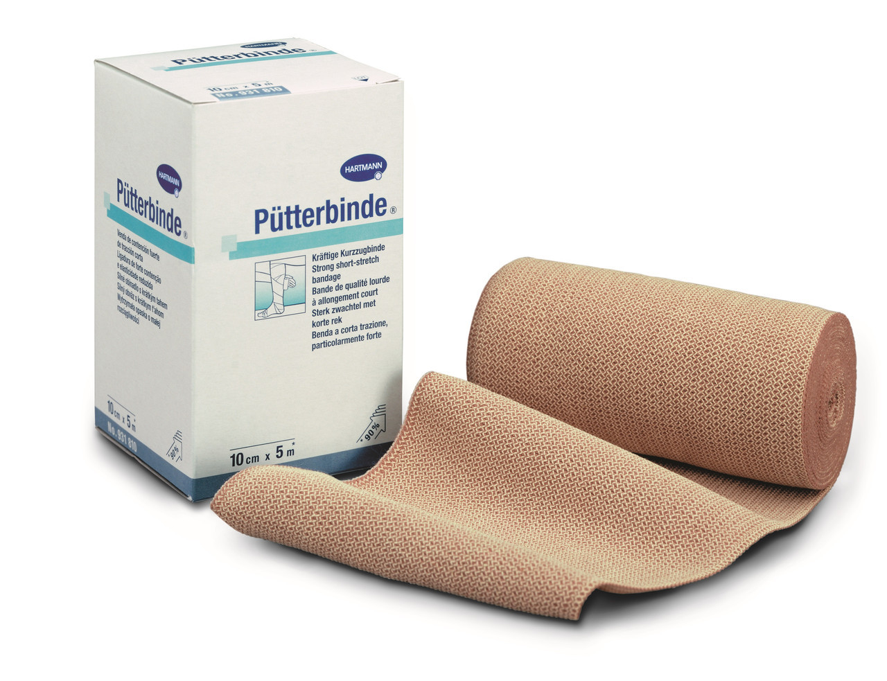 Putterbinde / Пюттербинт - Середньорозтяжний еластичний компресійний бинт з чистої бавовни, 10см х 5м