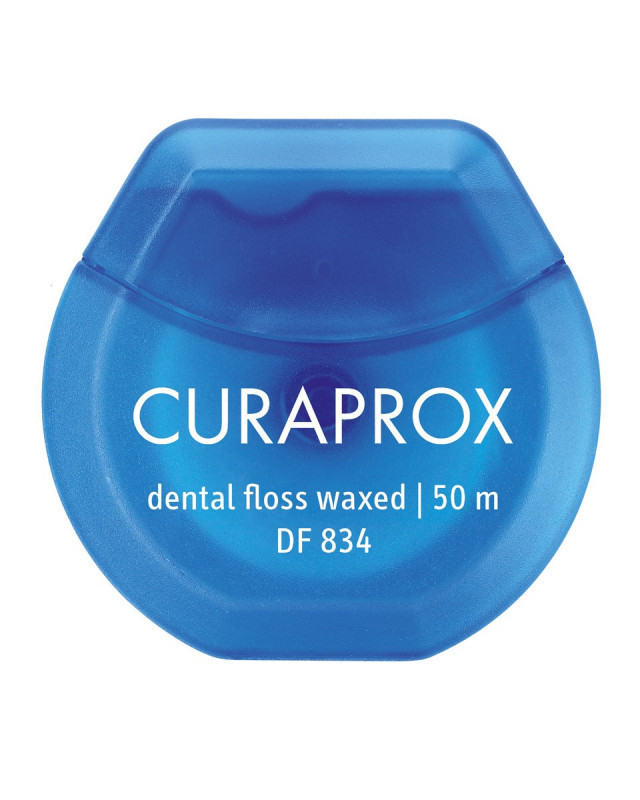 Нитка міжзубна вощений з ароматом м'яти Curaprox DF 834, 50 м