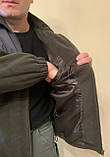 Флісова непромокаюча тепла куртка/ кофта на мембрані Golden Catch з підкладкою, хакі, фото 3