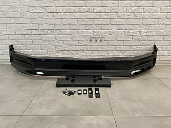 Спідниця переднього бампера Excalibur Toyota Land Cruiser 200 2016-2021 колір чорний