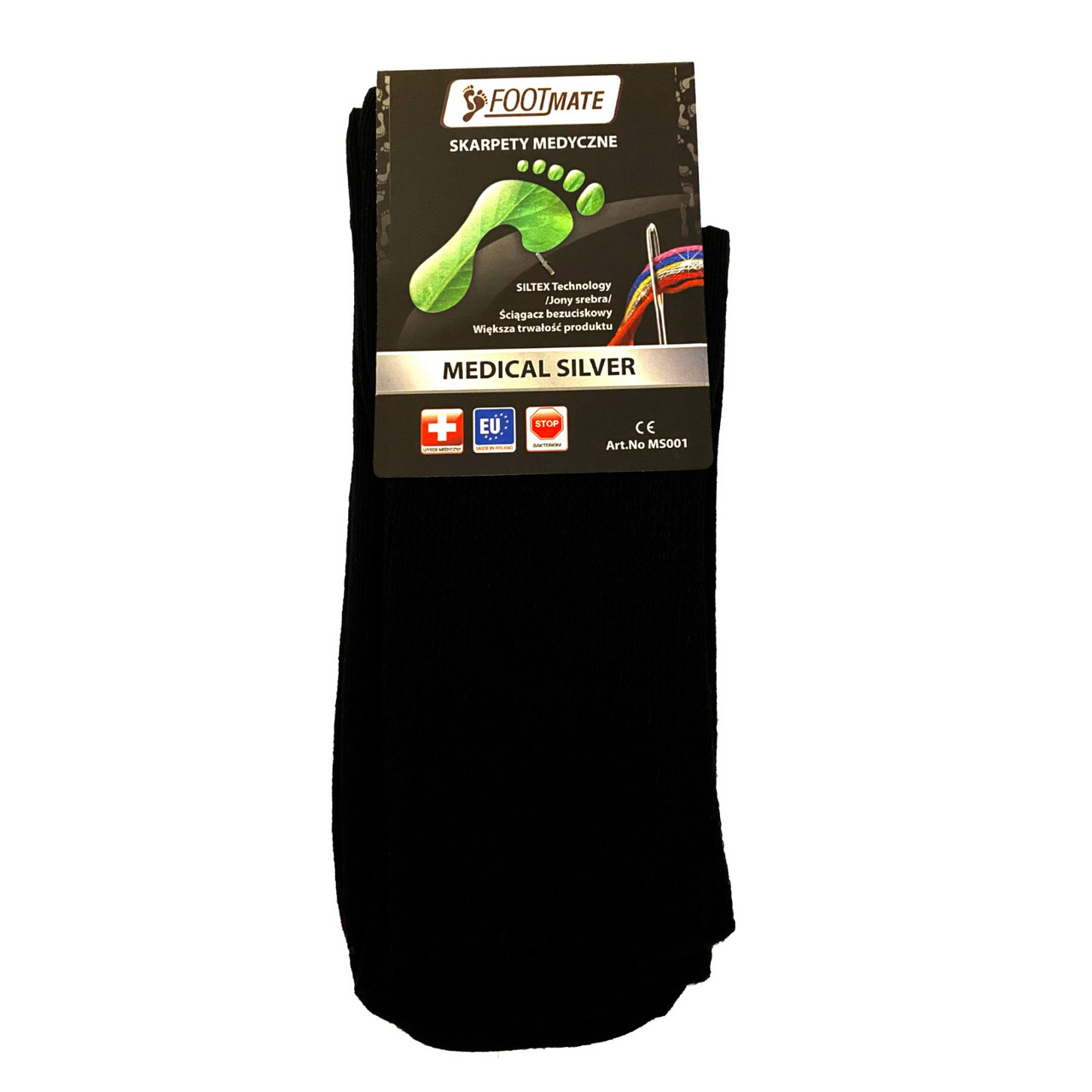 Діабетичні шкарпетки з сріблом FootMate Medical Silver, чорні