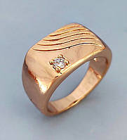 Перстень-друк TSATSA з цирконом. Позолота ЧВ. Розміри: 19р