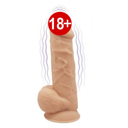 Фаллоімітатор з вібрацією SilexD Norman Vibro Flesh (MODEL 1 size 8,5in), двошаровий, діаметр 5 см, фото 2