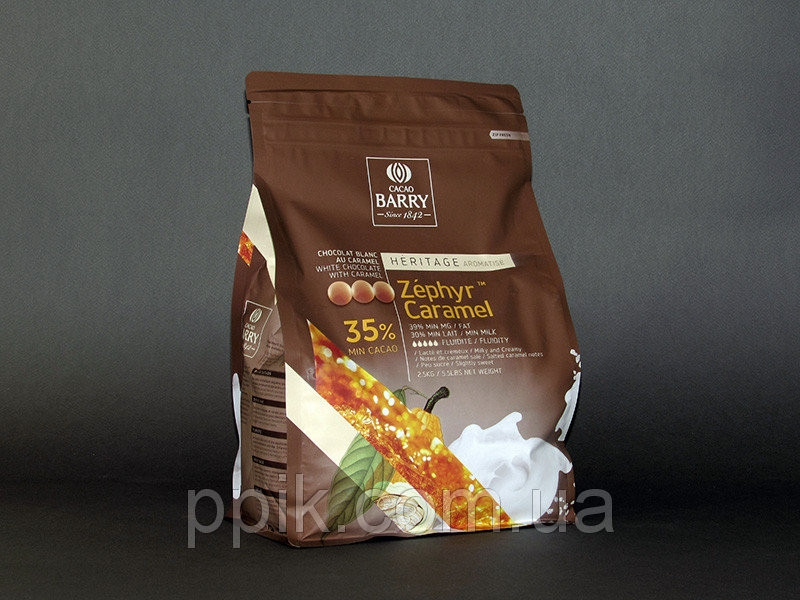 Бельгійський шоколад білий з карамеллю Zephyr 35%, Barry Callebaut, 1 кг